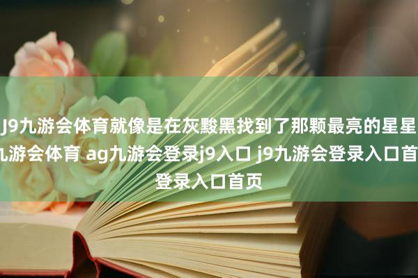 J9九游会体育就像是在灰黢黑找到了那颗最亮的星星-九游会体育 ag九游会登录j9入口 j9九游会登录入口首页