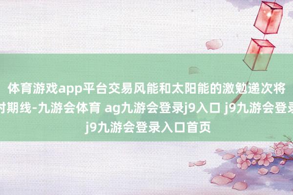 体育游戏app平台 交易风能和太阳能的激勉递次将有更长的时期线-九游会体育 ag九游会登录j9入口 j9九游会登录入口首页