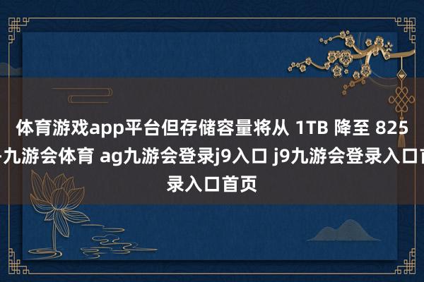 体育游戏app平台但存储容量将从 1TB 降至 825GB-九游会体育 ag九游会登录j9入口 j9九游会登录入口首页