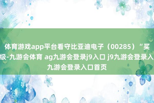 体育游戏app平台看守比亚迪电子（00285）“买入”评级-九游会体育 ag九游会登录j9入口 j9九游会登录入口首页
